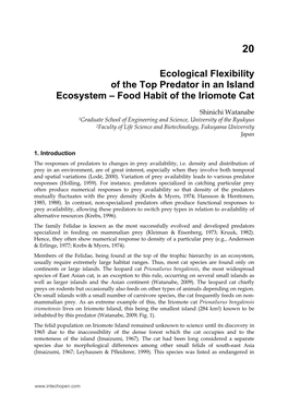 Ecological Flexibility of the Top Predator in an Island Ecosystem – Food Habit of the Iriomote Cat