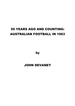 AUSTRALIAN FOOTBALL in 1963 by JOHN DEVANEY