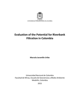 Evaluation of the Potential of Riverbank Filtration in Antioquia