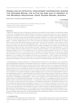 Modelling of Potential Permafrost Distribution During the Younger Dryas, the Little Ice Age and at Present in the Reisseck Mountains, Hohe Tauern Range, Austria__