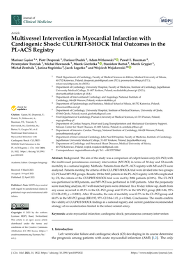 CULPRIT-SHOCK Trial Outcomes in the PL-ACS Registry