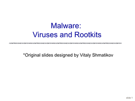 Malware: Viruses and Rootkits