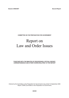 Report on Law and Order Issues