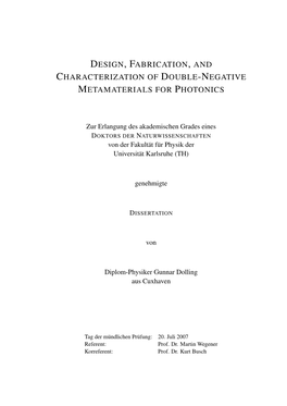 Design, Fabrication, and Characterization of Double