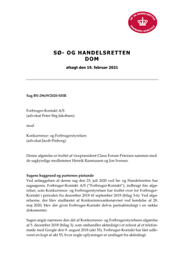 Sø- Og Handelsretten Dom