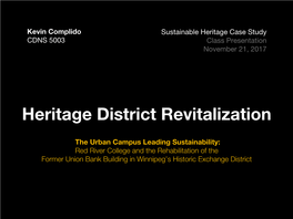 Heritage District Revitalization