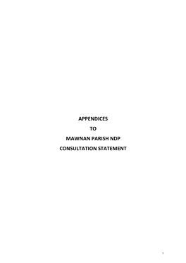 Appendices to Mawnan Parish Ndp Consultation Statement