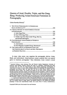 Queens of Anal, Double, Triple, and the Gang Bang: Producing Asian/American Feminism in Pornography
