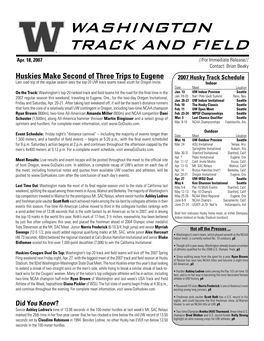 WASHINGTON TRACK and FIELD Apr