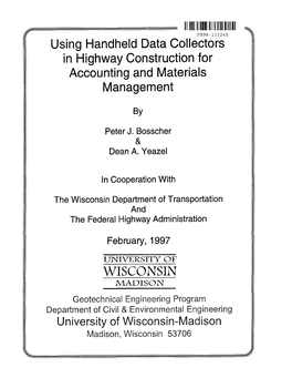 Using Handheld Data Collectors in Highway Construction for Accounting and Materials Management