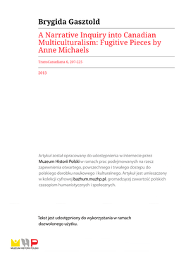 Fugitive Pieces by Anne Michaels