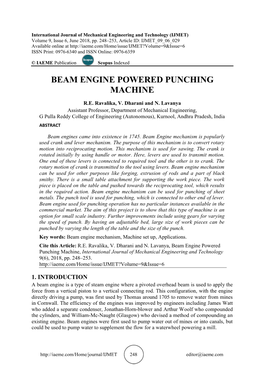 Beam Engine Powered Punching Machine