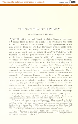 The Satanism of Huysmans