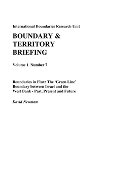 Boundary & Territory Briefing