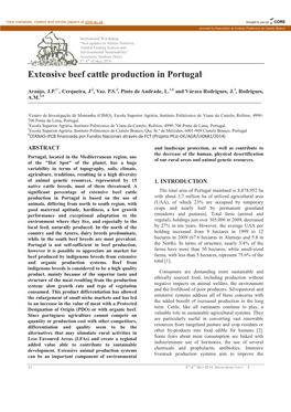 Extensive Beef Cattle Production in Portugal