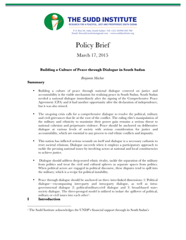 Policy Brief March 17, 2015