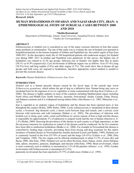 A Survey of the Case Number Hydatid Cyst Operation in Esfahan/Najafabad Hospitals Within the Year 1993-2003