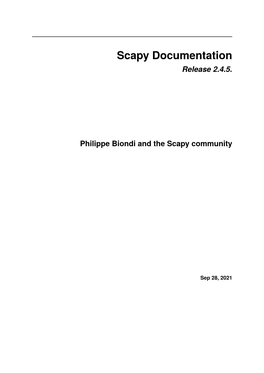 Scapy Documentation Release 2.4.5
