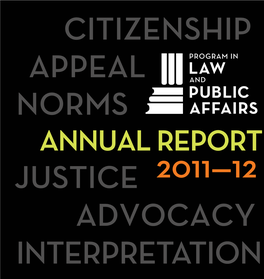 Program in Law and Public Affairs Annual Report 2011-2012