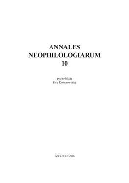 Annales Neophilologiarum 10