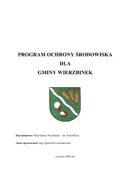 Program Ochrony Środowiska Dla Gminy Wierzbinek