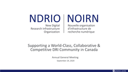 NDRIO Annual General Meeting Presentation