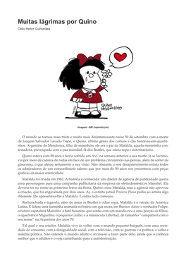 Muitas Lágrimas Por Quino Célio Heitor Guimarães