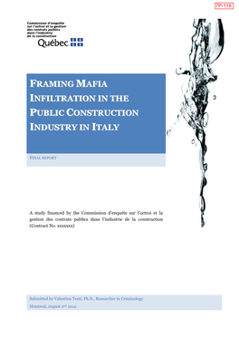 Framing Mafia Infiltration in the Public Construction Industry in Italy, Final