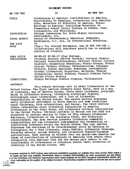 Ed 130 982 Document Resume So 009 585 Title