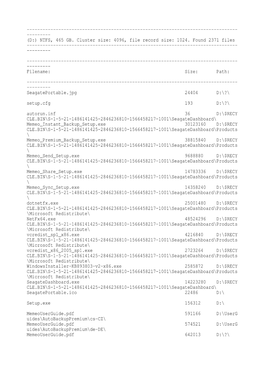 NTFS, 465 GB. Cluster Size: 4096, File Record Size: 1024