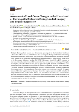 Colombia) Using Landsat Imagery and Logistic Regression