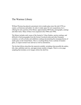 The Warmus Library