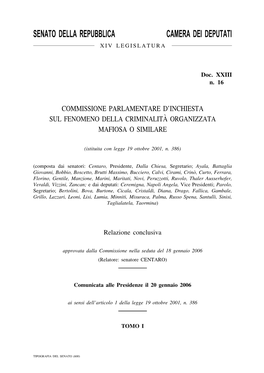 Senato Della Repubblica Camera Dei Deputati Xiv Legislatura