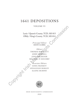 1641 Depositions 814 Volume Vi