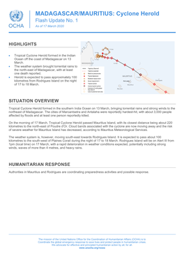 MADAGASCAR/MAURITIUS: Cyclone Herold Flash Update No