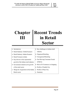 Chapter III Recent Trends in Retail Sector