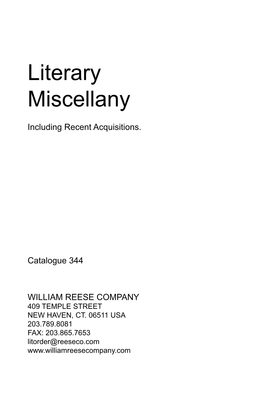 Literary Miscellany