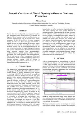 Acoustic Correlates of Glottal Opening in German Obstruent Production