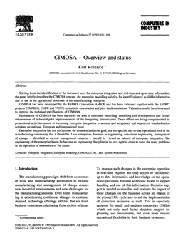 CIMOSA - Overview and Status