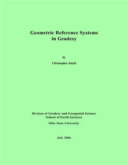 Geometric Reference Systems in Geodesy