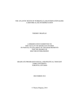 A Historical Re-Interpretation Thierry Drapeau a Dissertation Submitted To