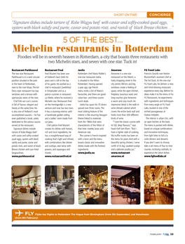 Michelin Restaurants in Rotterdam