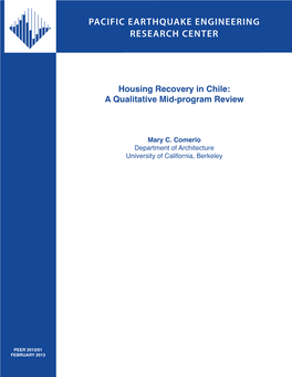 Housing Recovery in Chile: a Qualitative Mid-Program Review