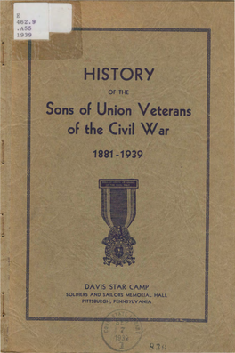 History of the Sons of Union Veterans of the Civil War, 1881-1939