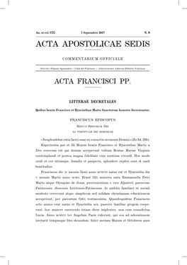 Acta Apostolicae Sedis