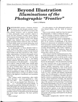 Beyond Illustration Illuminatiotts of the P Hotographic "Frontier" Carol J