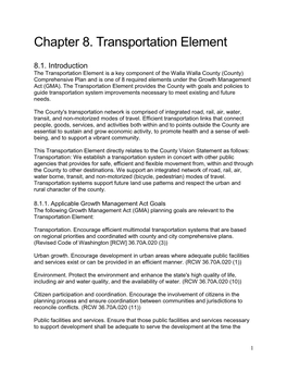 Chapter 8. Transportation Element
