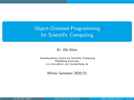 Object-Oriented Programming for Scientific Computing