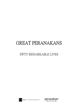 Great Peranakans