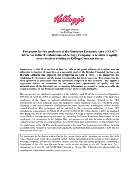 Prospectus for the Employees of the European Economic Area